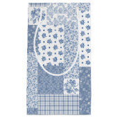 Nostalgique Indigo Faux Patchwork Petit sac cadeau (Devant)