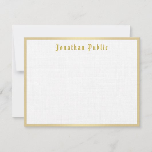 Nostalgique Look Gold Calligraphy Script Modèle (Devant)