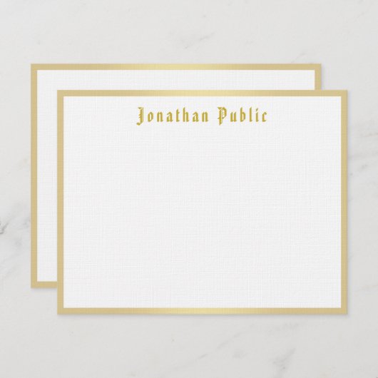 Nostalgique Look Gold Calligraphy Script Modèle (Devant / Derrière)