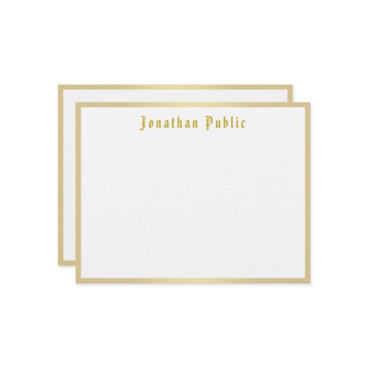 Nostalgique Look Gold Calligraphy Script Modèle (Devant/Arrière en situation)