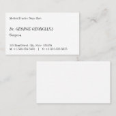 Nostalgique Médicale Carte de visite professionnel (Devant / Derrière)