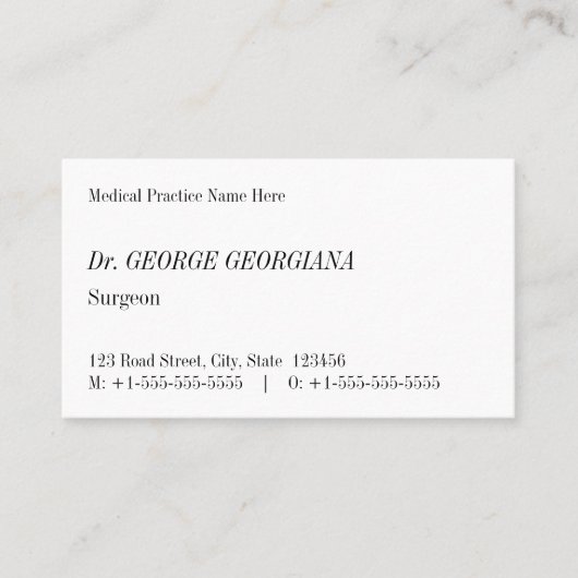 Nostalgique Médicale Carte de visite professionnel (Devant)