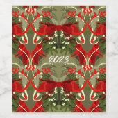 Nostalgique Mistletoe de Noël & Étiquettes de vin  (Étiquettes simples)