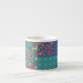 Nostalgique Motif Faux Patchwork Espresso Mug (Devant)