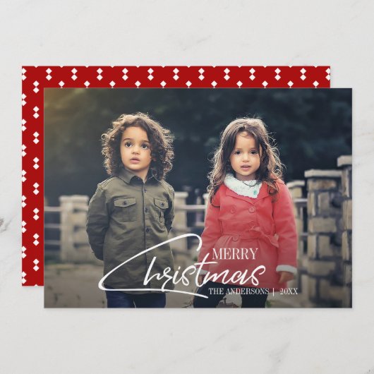 Nostalgique Noël Script Carte photo de vacances (Devant / Derrière)