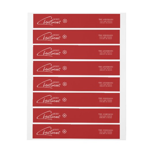 Nostalgique Noël Script Étiquette de adresse de va (Feuille)