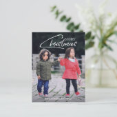 Nostalgique Noël Script Holiday Photo Carte postal (Debout devant)