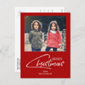 Nostalgique Noël Script Holiday Photo Carte postal (Devant / Derrière)