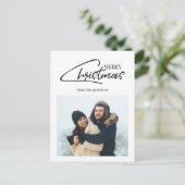 Nostalgique Noël Script Holiday Photo Carte postal (Debout devant)