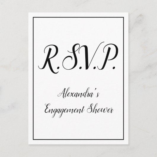 Nostalgique "R.S.V.P." Carte postale (Devant)