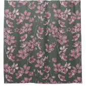 Nostalgique rose floral Rustique rideau de douche (Devant)