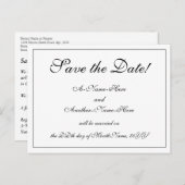 Nostalgique, traditionnel "Save the Date!" Carte p (Devant / Derrière)