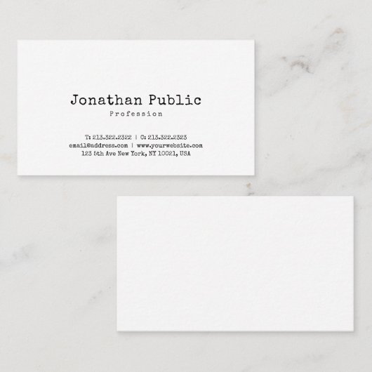 Nostalgisch design minimalistisch platte retro visitekaartje (Voorkant / Achterkant)