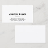 Nostalgisch Elegant Classic Old English Font Plain Visitekaartje (Voorkant / Achterkant)
