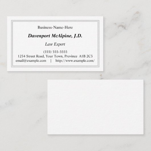 , nostalgisch en Klassiek Visitekaartje (Voorkant / Achterkant)