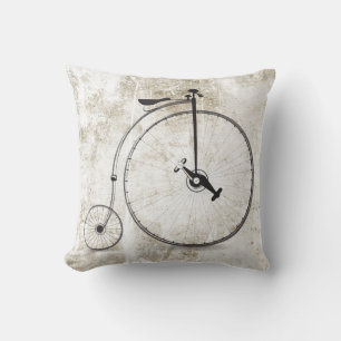 Nostalgisch groot wiel fietskussen voor home decor kussen