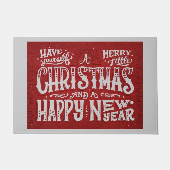 Nostalgisch "Heb jezelf een prettig kerstfeest" Deurmat (Voorkant)