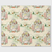 Nostalgisch kerstfeest cadeaupapier (Vlak)