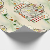 Nostalgisch kerstfeest cadeaupapier (Hoek)