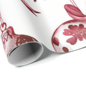 Nostalgisch Kerstmis Rood Cadeaupapier (Rol Hoek)