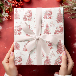 Nostalgisch Kerstmis Toile Inpakpapier