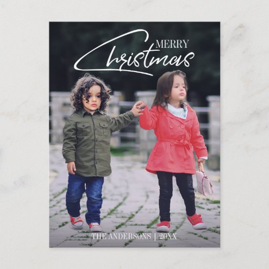 Nostalgisch kerstscript feestdag Briefkaart foto's (Voorkant)