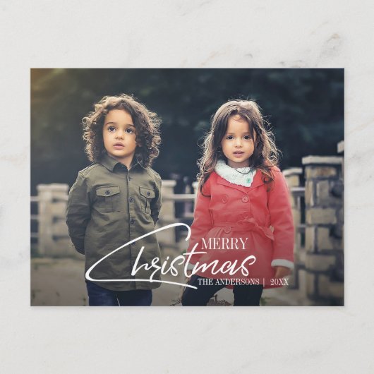 Nostalgisch kerstscript feestdag Briefkaart foto's (Voorkant)