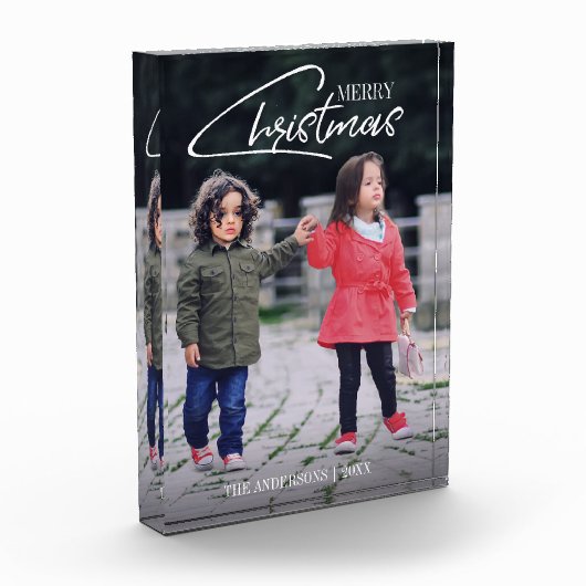 Nostalgisch kerstscript feestdag fotoblok (Links)