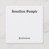 Nostalgisch klassieke look Old Style Text Minimal Vierkante Visitekaartje (Voorkant)