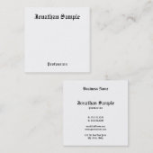 Nostalgisch klassieke look Old Style Text Minimal Vierkante Visitekaartje (Voorkant / Achterkant)