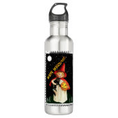 Nostalgisch klein meisje, Jack-o’-lantaarn en kat Waterfles (Voorkant)