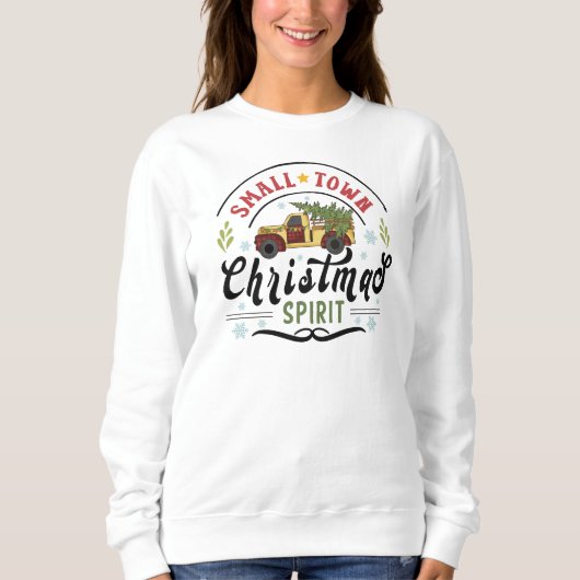 Nostalgisch klein stadje country kerst sweatshirt (Voorkant)
