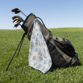 Nostalgisch nautisch blauw patroon golfhanddoek (Groen)