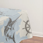 Nostalgisch nautisch blauw patroon tafelkleed (Voorbeeld)