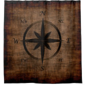 Nostalgisch oud Compass Roos-ontwerp Douchegordijn (Voorkant)