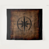 Nostalgisch oud Compass Roos-ontwerp Wandkleed (Voorkant (horizontaal))