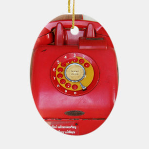 Nostalgisch Oude Klassieke Retro Telefoon Keramisch Ornament