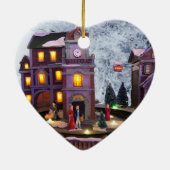 Nostalgisch ouderwets dorp keramisch ornament (Achterkant)