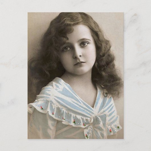 Nostalgisch portret - Pensive Girl Briefkaart (Voorkant)