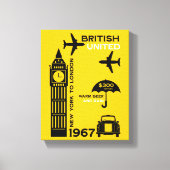 nostalgisch Poster van retro-luchtvaartmaatschappi Canvas Afdruk (Voorkant)