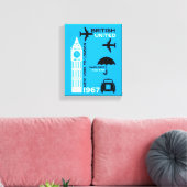 nostalgisch Poster van retro-luchtvaartmaatschappi Canvas Afdruk (Insitu (Woonkamer))