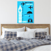 nostalgisch Poster van retro-luchtvaartmaatschappi Canvas Afdruk (Insitu (Slaapkamer))