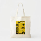 nostalgisch Poster van retro-luchtvaartmaatschappi Tote Bag (Voorkant)