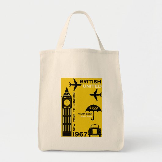 nostalgisch Poster van retro-luchtvaartmaatschappi Tote Bag (Voorkant)