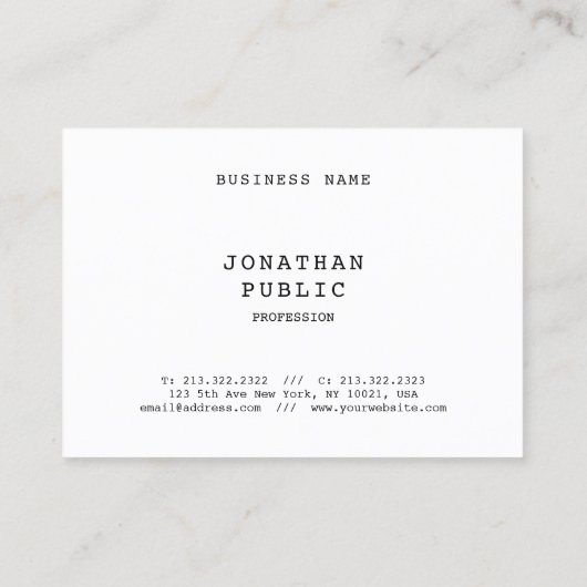 Nostalgisch Retro Classic look elegant Simple Plai Visitekaartje (Achterkant)