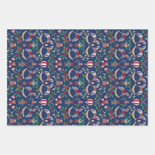 Nostalgisch Rocking Horse en Teddy Bear Inpakpapier Vel (Voorkant)