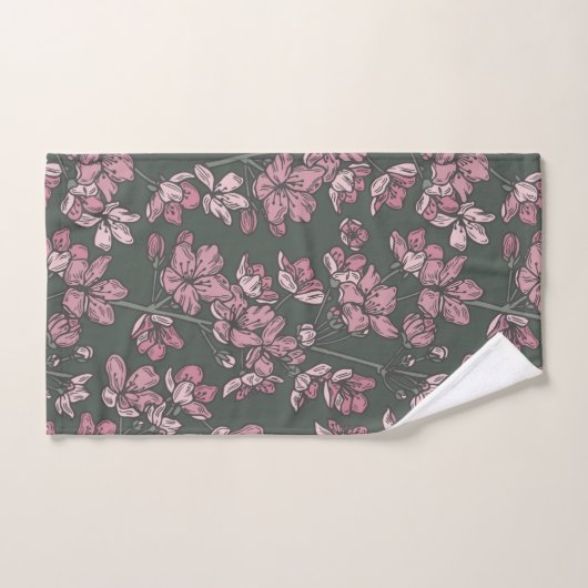 Nostalgisch roze bloemen Frans land Bad Handdoek (Handdoek)