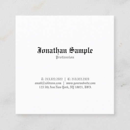 Nostalgisch Stijlvol Klassiek Ontwerp Oude Engelse Vierkante Visitekaartje (Voorkant)