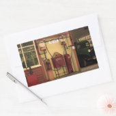 Nostalgisch tankstation rechthoekige sticker (Envelop)