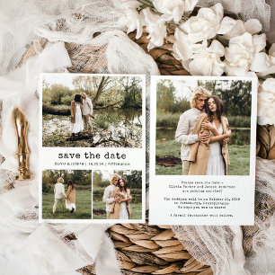 Nostalgisch Type Eenvoudige Vintage Trouwfoto Ra Save The Date